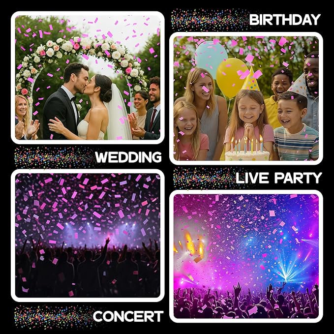 Ultimate Confetti, Pink Biodegradable Confetti - Rectangular Fluttering Tissue Paper Confetti for Cannon and Launcher use – Best for Gender Reveal, Wedding, Parties, and Live Events - 1 lb, 16 oz