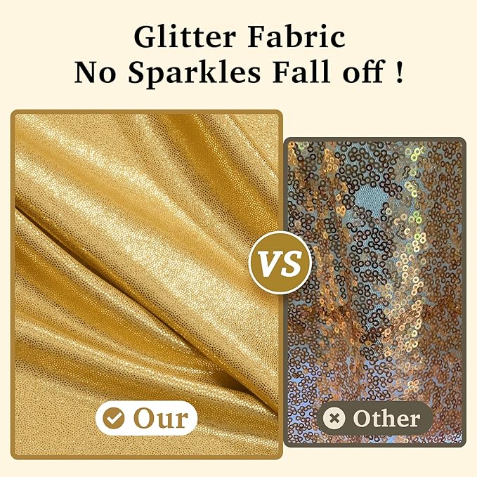 10x10 ft Gold Sequin Backdrop Curtain Panels for Parties, Wrinkle Free Glitter Photo Backdrop Drapes 2 Panels 5x10FT Shimmer Back Drop Cloth for Wedding Birthday Christmas Photography Background