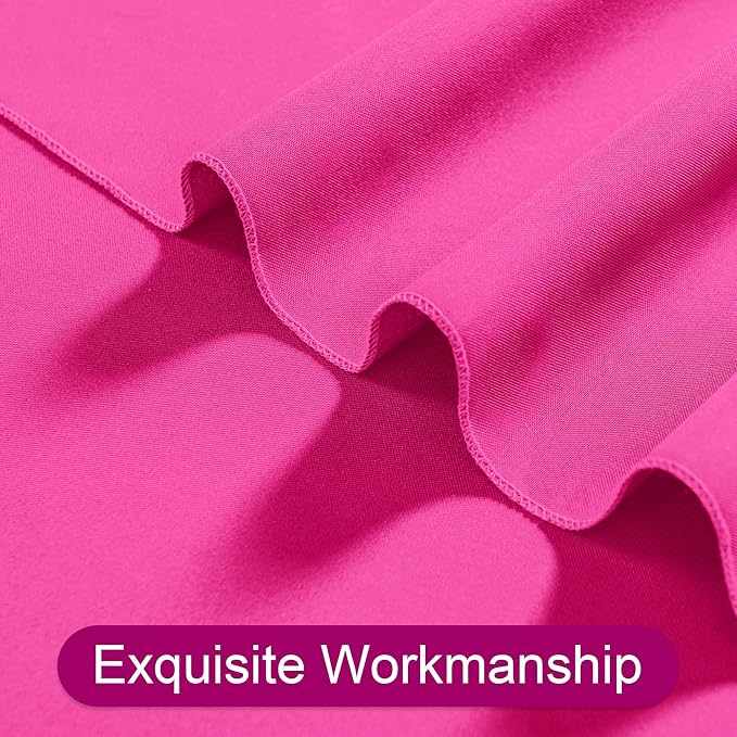 DWCN 10x8 FT Fuchsia Backdrop Curtains for Parties, Photography Backdrop Drapes with Rod Pockets for Wedding Decorations Stage Birthday Family Gatherings, 2 Panels 5ft x 8ft