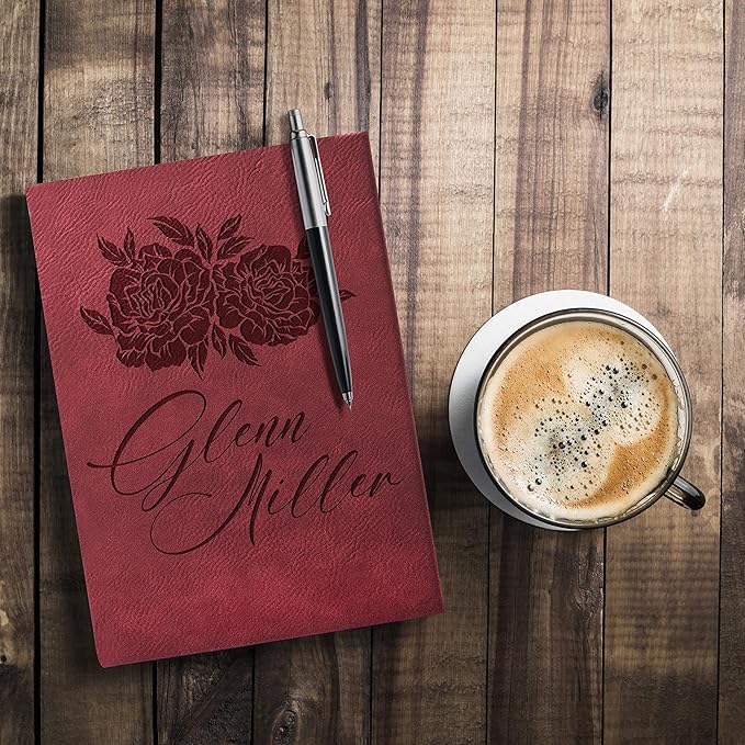Personal Leather Journal Notebooks | 12 Design, 9 Color - Pink | Journal for Women, Men - Custom Notebook to Write in - Diary for Girls, Women - Personalized Gift Idea for Girl, Boy, Mom and Dad