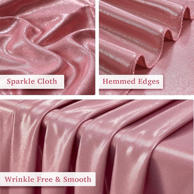30ftx10ft Rose Gold Sequin Backdrop Curtain Panels for Parties, Wrinkle Free Glitter Photo Backdrop Drapes 6 Panels 5x10FT Shimmer Back Drop Cloth for Wedding Birthday Christmas Photography Background