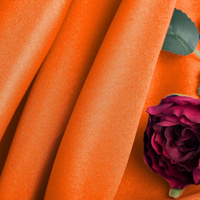 Ascoza 2pack 90x156 Inch Orange Rectangular Tablecloth 8 Feet Table Cloth in Polyester Fabric for Wedding/Banquet/Restaurant/Parties