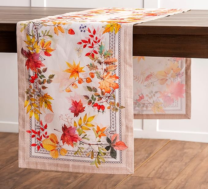 Maison d' Hermine Table Runner 100% Cotton Single Layer Table Runners 36 inches Long for Thanksgiving Christmas Decorations Home Kitchen Dining Party Wedding (Amarante, 14.5" x 36")