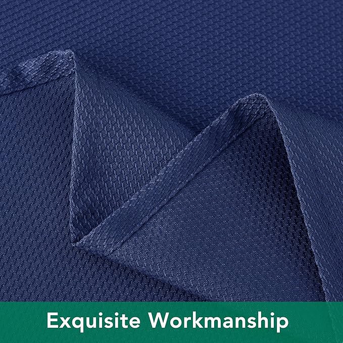 Biscaynebay Textured Fabric Tablecloths 52x70 Inches Rectangular, Navy Water Resistant Tablecloths for Dining, Kitchen, Wedding and Parties etc. Machine Washable