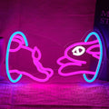 Easter Bunny Neon Sign Trendy Bunny Crossing Hole LED Light Sign for Wall Decor Dimmable Pink Rabbit Neon Light Sign for Bedroom Classroom Bar Man Cave Birthday Party Easter Gift Boy Girl