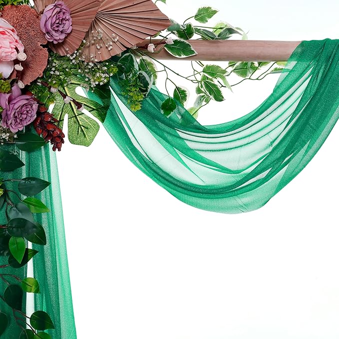 Fabric Panels: 4 Pack Emerald Sheer Chiffon, 30 In x 20 Ft