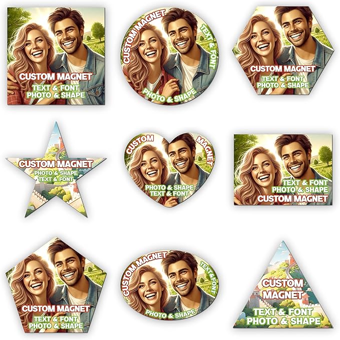 KETABAO – 14" Customizable Pentagon Magnetic Photo Magnet - add Your Image to Your Refrigerator, Storage Cabinet or car Magnet