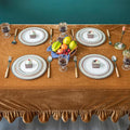Velvet Tablecloth Luxurious Solid Rectangle Table Cloth, Oblong Retro