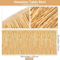 2 Packs Luau Grass Table Skirt Fringe Dark Straw Grass Skirt