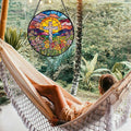 Stained Glass Window Hanging, Cross Flower Sea Sun Catcher for Door