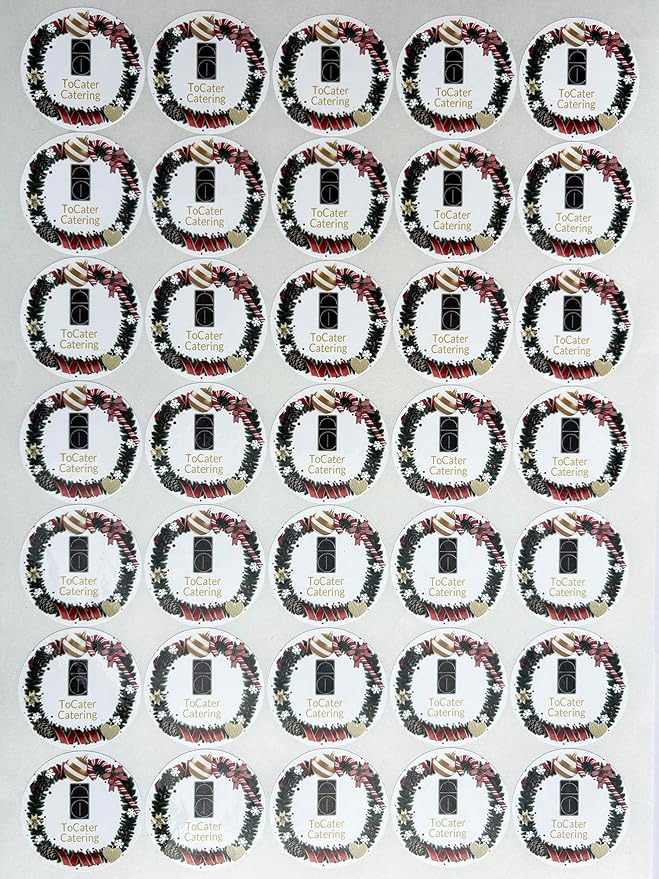 Custom Stickers for Weddings, Birthdays & Businesses - Personalized Labels with Your Logo - Waterproof, Fade and Heat Resistant - Pack of 100-1000 (Wreath W, 3.5 Inch)