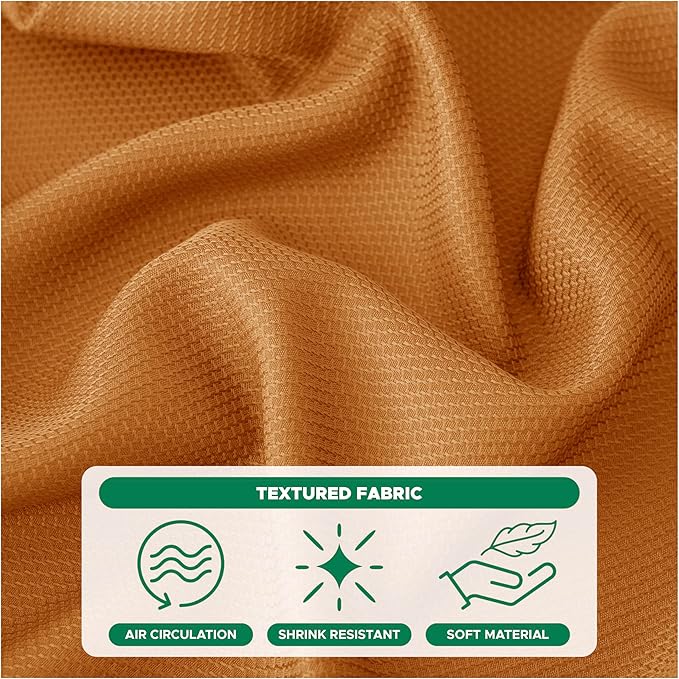 Biscaynebay Fall Tablecloth Textured Fabric Square Tablecloths 54x54 Inch, Bronze Thanksgiving Autumn Harvest Water Resistant Fabric Tablecloths for Kitchen, Dining, Wedding, Parties Machine Washable