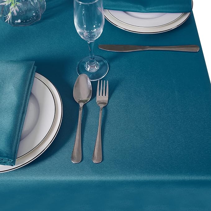 Cupuamon Square Tablecloth 70x70 inch Washable Polyester Fabric Table Cloth for Wedding Party Dining Banquet Decoration（70x70,Caribbean Blue）