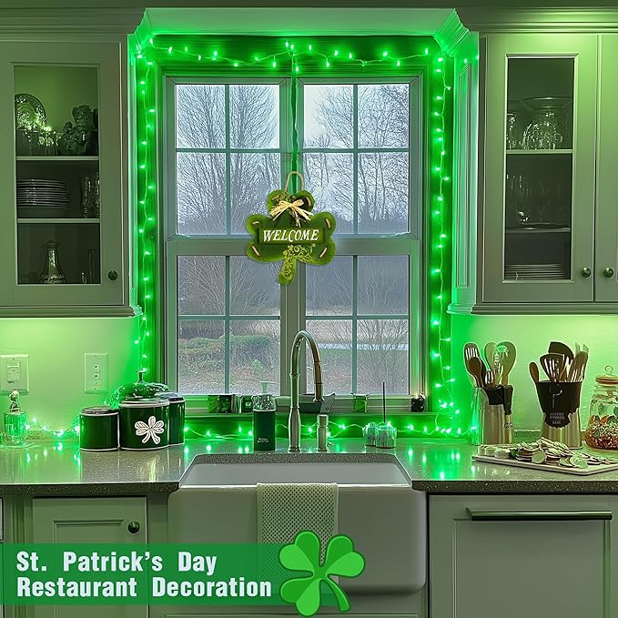 String Lights, 168ft Green Halloween Decor, 600 LEDs and Remote