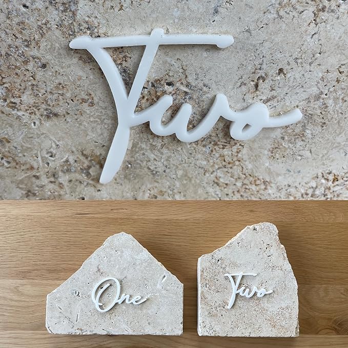 Decorative Signs Plaques, Gloss White Wedding Table Numbers 1-25, 25 Pieces
