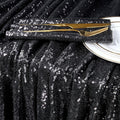 Tablecloth Rectangle Sequin Tablecloth Wedding Table, 90x156 – Black