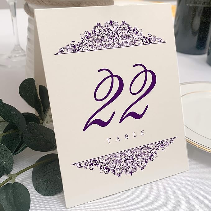 Table Number Place Cards, Paisley Design, 125 Pack, 4.25 x 5.5 in