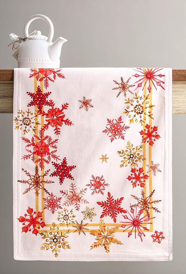 Maison d' Hermine Table Runner 100% Cotton Double Layer Table Runners 108 inches Long Decorative for Home Kitchen Dining Party Baby Shower Wedding Bridal Shower (Crystal Star, 14.50" x 108")
