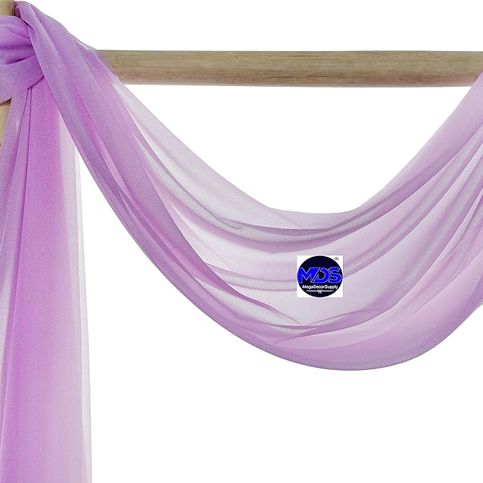 MDS Halloween Chiffon Draping Fabric - 2 Panel, 30" Wide x 100ft Long - Sheer Spooky Arbor & Canopy Drapery for Haunted House Backdrops, Party Ceilings, DIY Costumes & Themed Events - Orchid