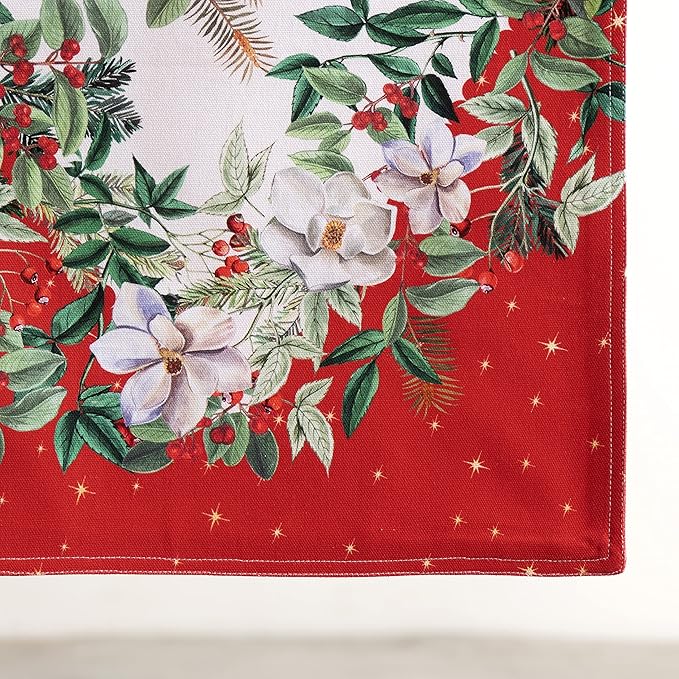 Maison d' Hermine Table Runner 100% Cotton Double Layer Table Runners 72 inches Long for Thanksgiving Christmas Decorations Home Kitchen Dining Party Wedding (Noel, 14.5" x 72")