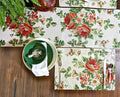 Sweet Roses Spring Summer Traditional Country Vintage Red Floral – White