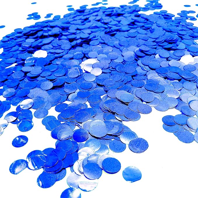 Blue Foil Metallic Round Table Confetti Decor Circle Dots Mylar Table Scatter Confetti Wedding Bachelorette Under the Sea Baby Shower Birthday Party Confetti Decorations, 60g