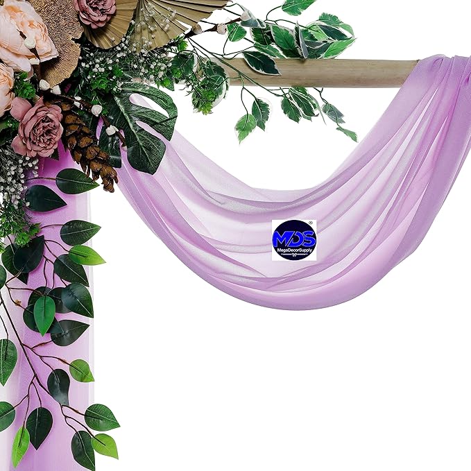 MDS Halloween Chiffon Draping Fabric - 2 Panel, 30" Wide x 30ft Long - Sheer Spooky Arbor & Canopy Drapery for Haunted House Backdrops, Party Ceilings, DIY Costumes & Themed Events - Orchid