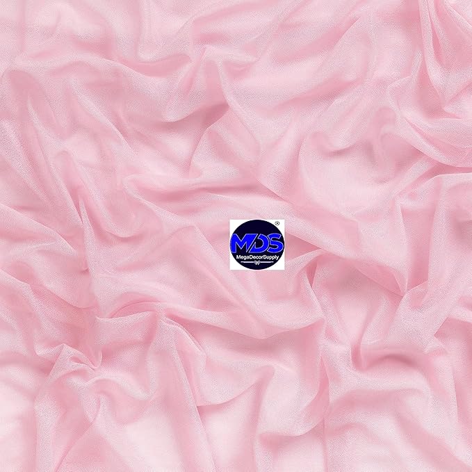 MDS Halloween Chiffon Draping Fabric - 2 Panel, 30" Wide x 30ft Long - Sheer Spooky Arbor & Canopy Drapery for Haunted House Backdrops, Party Ceilings, DIY Costumes & Themed Events - Blush Pink