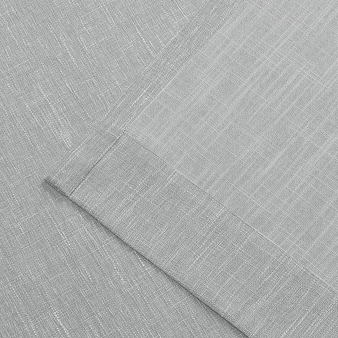 Vision Home Gray Pinch Pleated Semi Sheer Curtains Textured Light Filtering Window Curtains 95 inches for Living Room Bedroom Silver Grey Pinch Pleat Drapes with Hooks Back Tabs 2 Panels 40" Wx95 L
