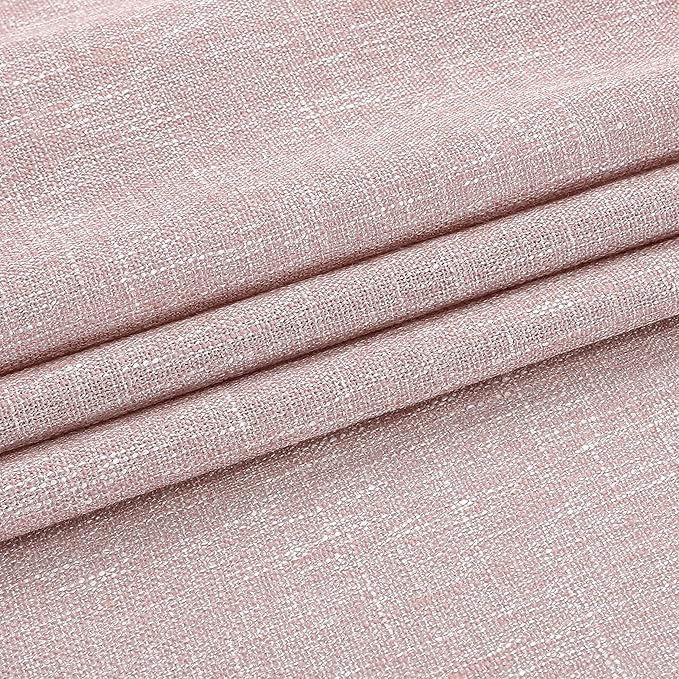 Vision Home Pink Pinch Pleated Semi Sheer Curtains for Girls Bedroom Living Room Textured Light Filtering Window Curtains 120 inch Rayon Blended Pinch Pleat Pink Drapes with Hooks 2 Panels 40"Wx120"L