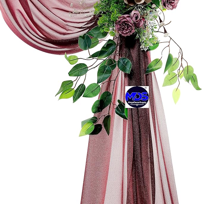 MDS Halloween Chiffon Draping Fabric - 1 Panel, 30" Wide x 75ft Long - Sheer Spooky Arbor & Canopy Drapery for Haunted House Backdrops, Party Ceilings, DIY Costumes & Themed Events - Burgundy