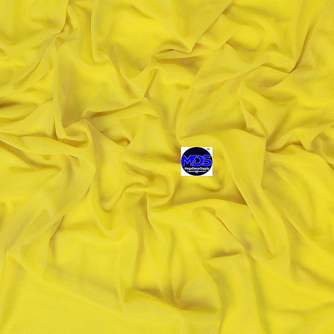MDS Halloween Chiffon Draping Fabric - 1 Panel, 30" Wide x 50ft Long - Sheer Spooky Arbor & Canopy Drapery for Haunted House Backdrops, Party Ceilings, DIY Costumes & Themed Events - Yellow