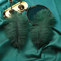 Blackish Ostrich Feathers – Green, 12Pcs 12-14inch Long Craft Feathers