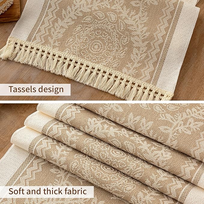 Table Runners 138 Inches,Waterproof Boho Table Runner with Tassel Fringe,Table Runner for Party Coffee Table