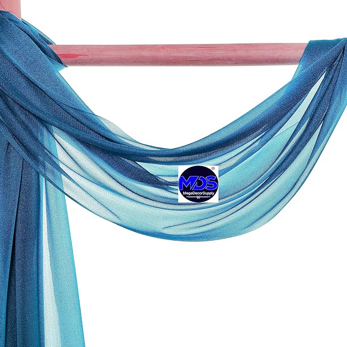 MDS Halloween Chiffon Draping Fabric - 2 Panel, 30" Wide x 50ft Long - Sheer Spooky Arbor & Canopy Drapery for Haunted House Backdrops, Party Ceilings, DIY Costumes & Themed Events - Dark Teal