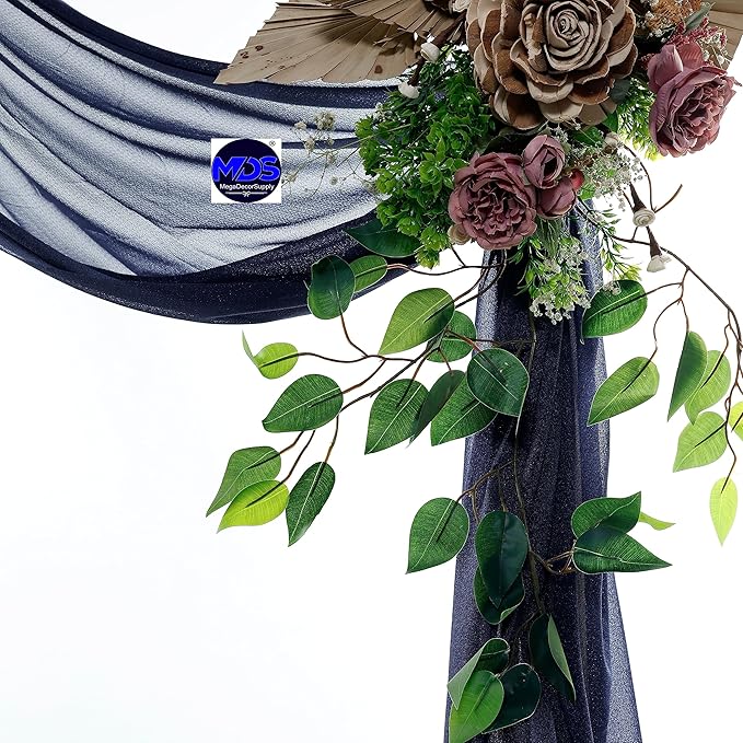 MDS Halloween Chiffon Draping Fabric - 1 Panel, 30" Wide x 50ft Long - Sheer Spooky Arbor & Canopy Drapery for Haunted House Backdrops, Party Ceilings, DIY Costumes & Themed Events - Navy Blue