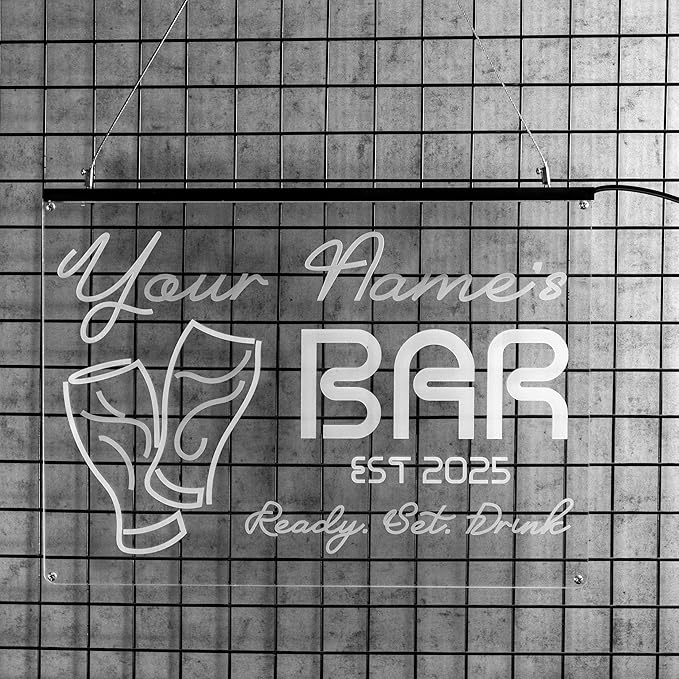 LIGHT UP LUXE Always Happy Hour Neon Sign, Bar Sign for Home Bar, Palm Tree  & Sun Wall Decor, Summer Vibes Neon Light for Patio and  Poolside