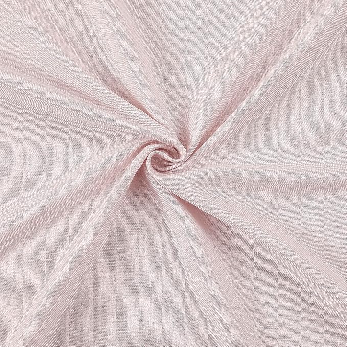Vision Home Light Pink Pinch Pleated Semi Sheer Curtains Textured Linen Blended Light Filtering Window Curtains 72 inch for Living Room Bedroom Pinch Pleat Drapes with Hooks 2 Panels 40" Wx72 L