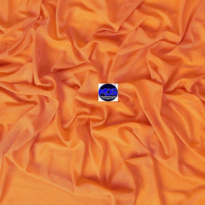 MDS Halloween Chiffon Draping Fabric - 2 Panel, 30" Wide x 100ft Long - Sheer Spooky Arbor & Canopy Drapery for Haunted House Backdrops, Party Ceilings, DIY Costumes & Themed Events - Orange