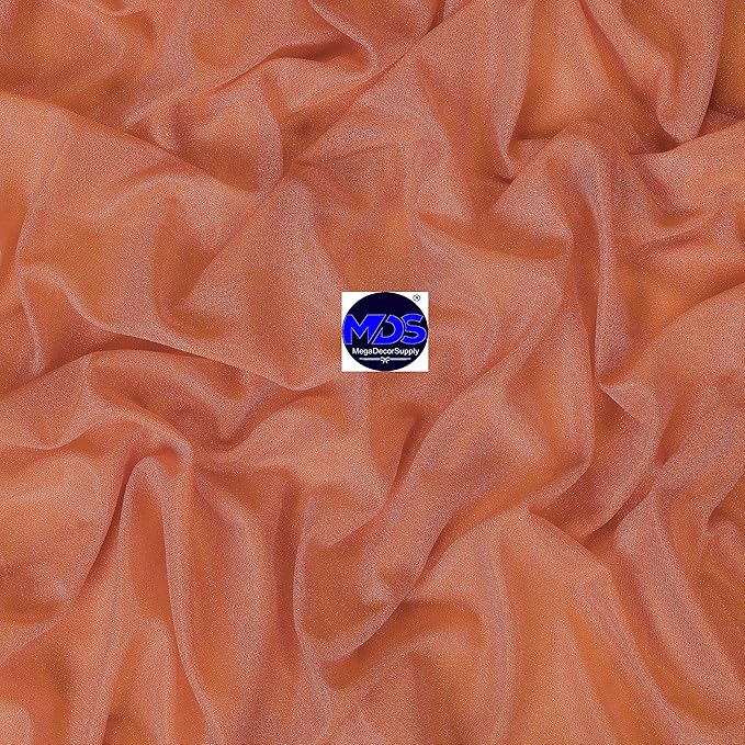 MDS Halloween Chiffon Draping Fabric - 2 Panel, 30" Wide x 75ft Long - Sheer Spooky Arbor & Canopy Drapery for Haunted House Backdrops, Party Ceilings, DIY Costumes & Themed Events - Coral Peach