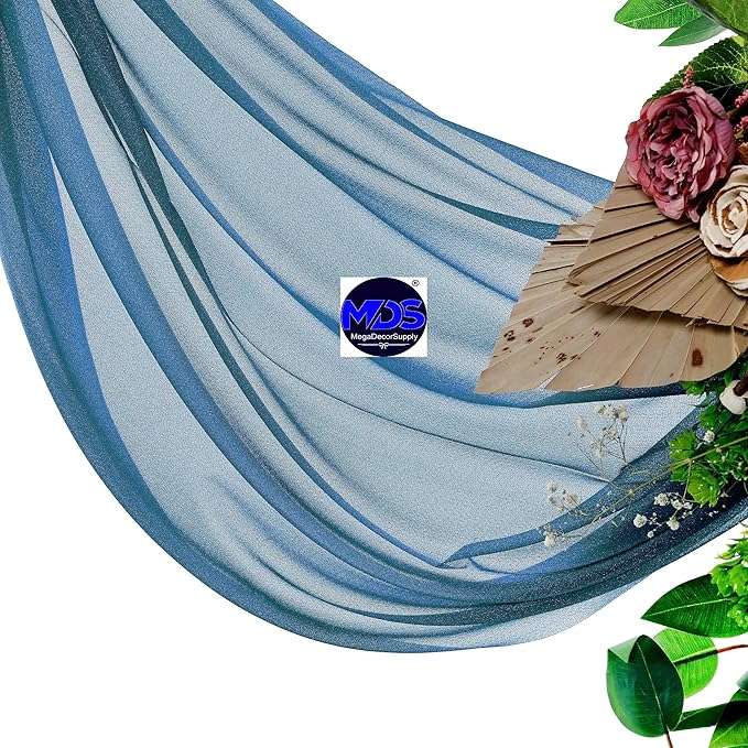 MDS Halloween Chiffon Draping Fabric - 1 Panel, 30" Wide x 75ft Long - Sheer Spooky Arbor & Canopy Drapery for Haunted House Backdrops, Party Ceilings, DIY Costumes & Themed Events - Dark Teal