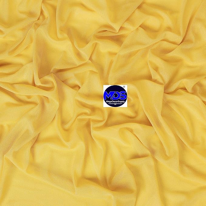 MDS Halloween Chiffon Draping Fabric - 2 Panel, 30" Wide x 20ft Long - Sheer Spooky Arbor & Canopy Drapery for Haunted House Backdrops, Party Ceilings, DIY Costumes & Themed Events - Gold