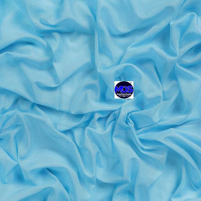 MDS Halloween Chiffon Draping Fabric - 2 Panel, 30" Wide x 75ft Long - Sheer Spooky Arbor & Canopy Drapery for Haunted House Backdrops, Party Ceilings, DIY Costumes & Themed Events - Turquoise