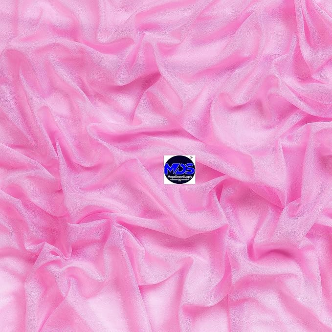 MDS Halloween Chiffon Draping Fabric - 1 Panel, 30" Wide x 40ft Long - Sheer Spooky Arbor & Canopy Drapery for Haunted House Backdrops, Party Ceilings, DIY Costumes & Themed Events - Bubblegum Pink